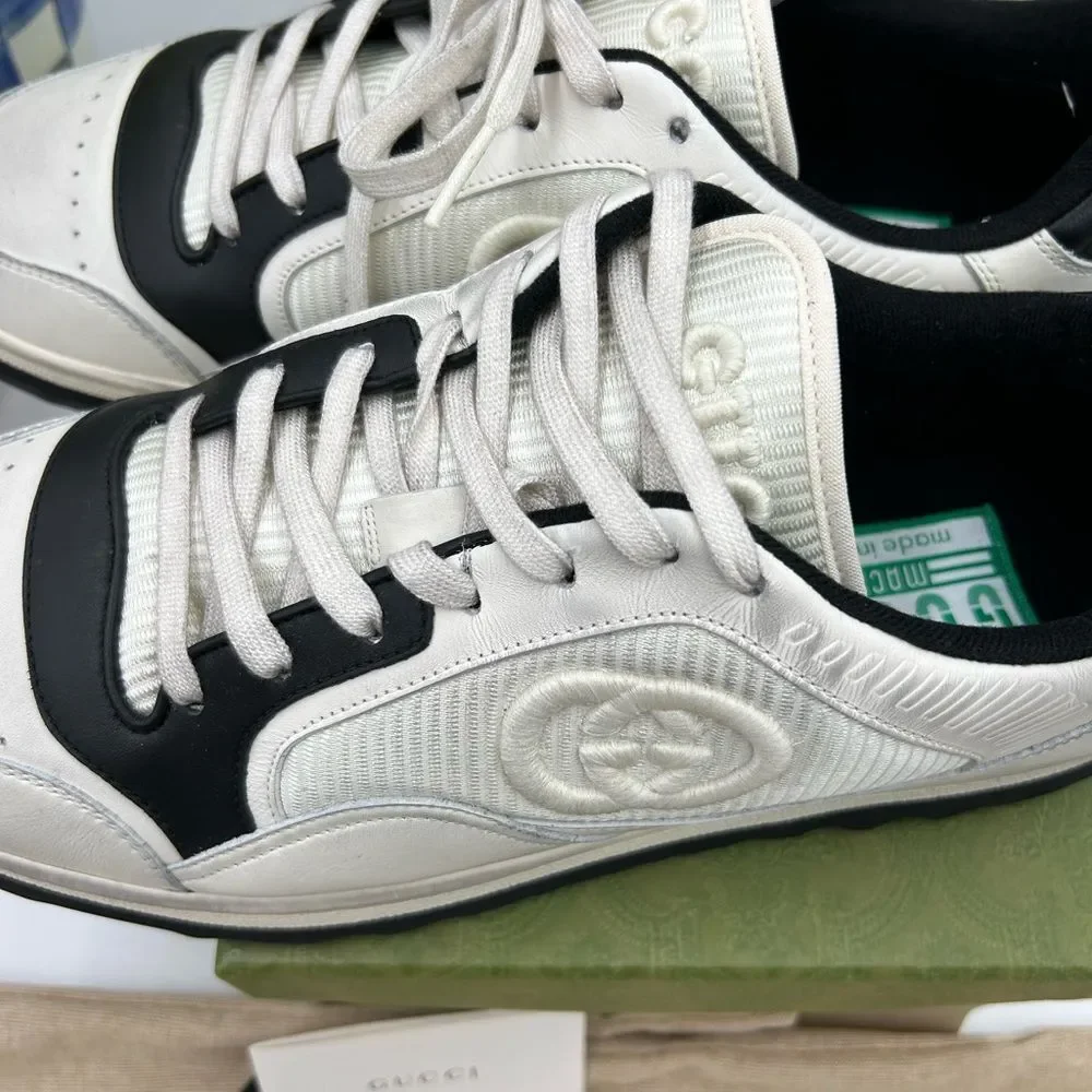 Men's Gucci Mac 80 low top leather sneakers size 10 fits 10.5 US made in Italy